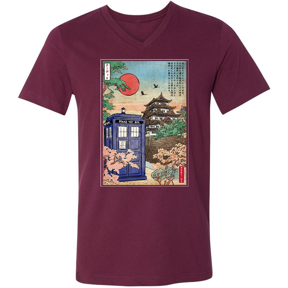 Unisex V-Neck T-Shirt - ZYRMQ3UV - Maroon - 6
