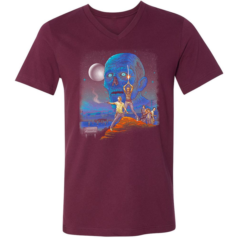 Unisex V-Neck T-Shirt - UL8U8CFB - Maroon - 6