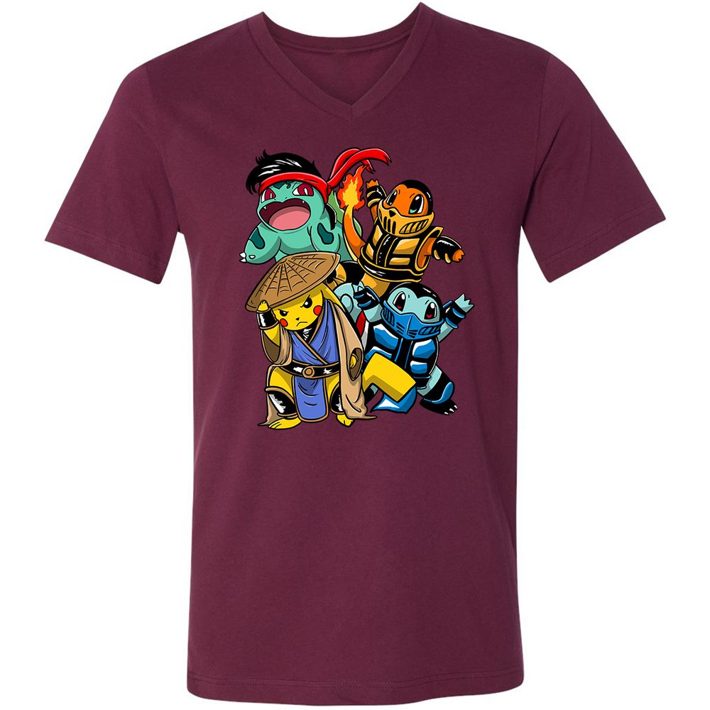 Unisex V-Neck T-Shirt - G2HCQS2F - Maroon - 6