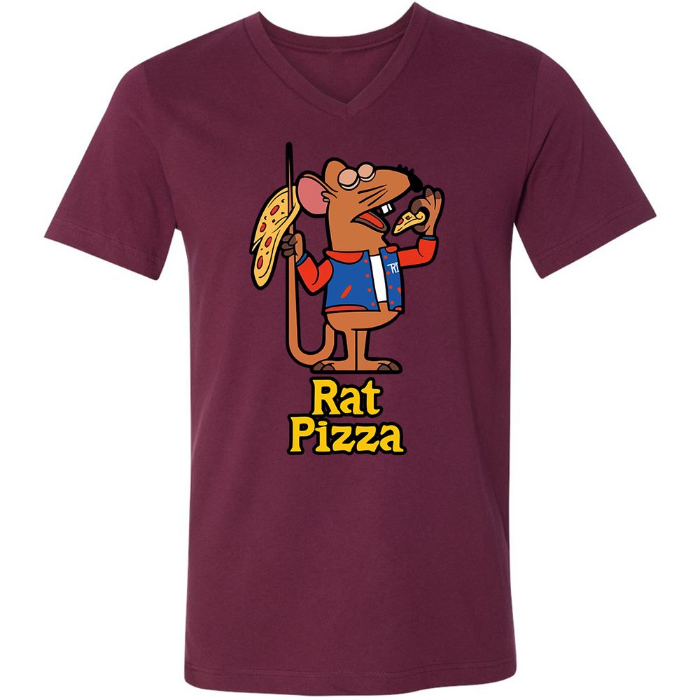 Unisex V-Neck T-Shirt - JKAQKS1X - Maroon - 6