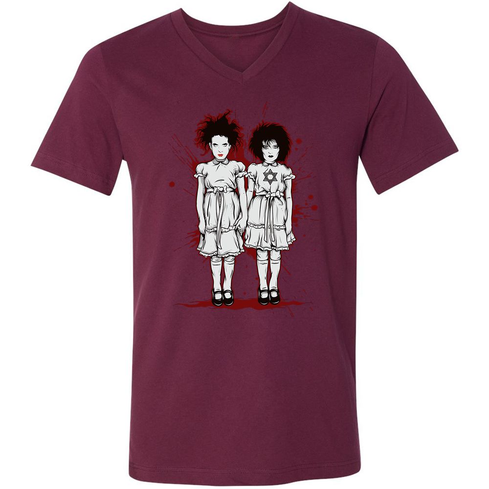 Unisex V-Neck T-Shirt - S1FPTWRP - Maroon - 6
