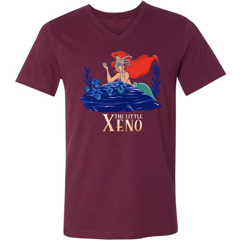 Unisex V-Neck T-Shirt - TLYVZNB7 - Maroon - 6