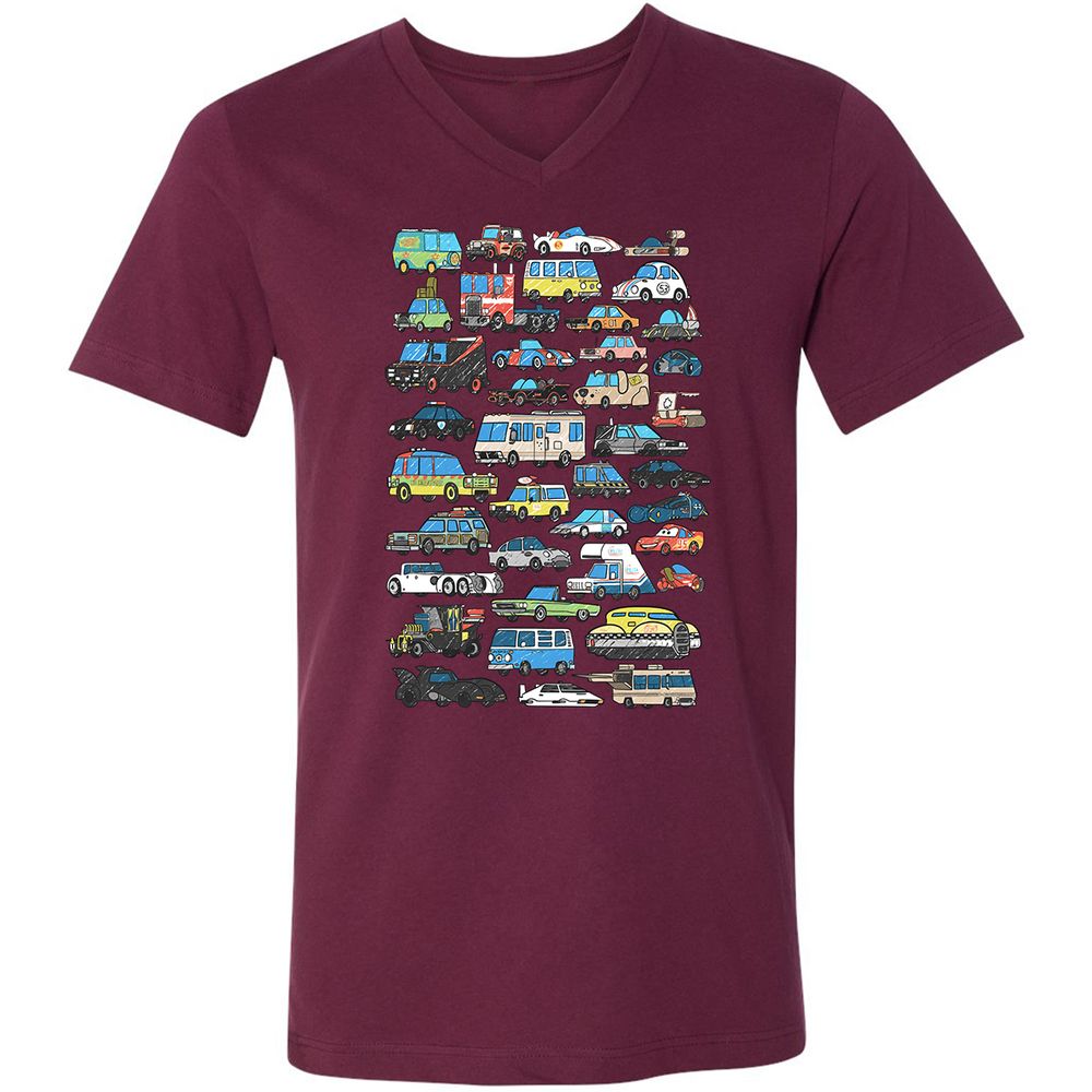 Unisex V-Neck T-Shirt - F18XRGU3 - Maroon - 6