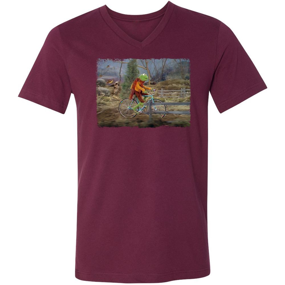 Unisex V-Neck T-Shirt - GNDHAHKS - Maroon - 6