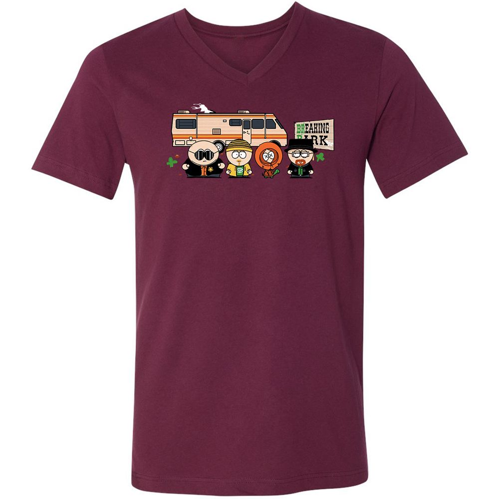 Unisex V-Neck T-Shirt - 83LKWJSC - Maroon - 6