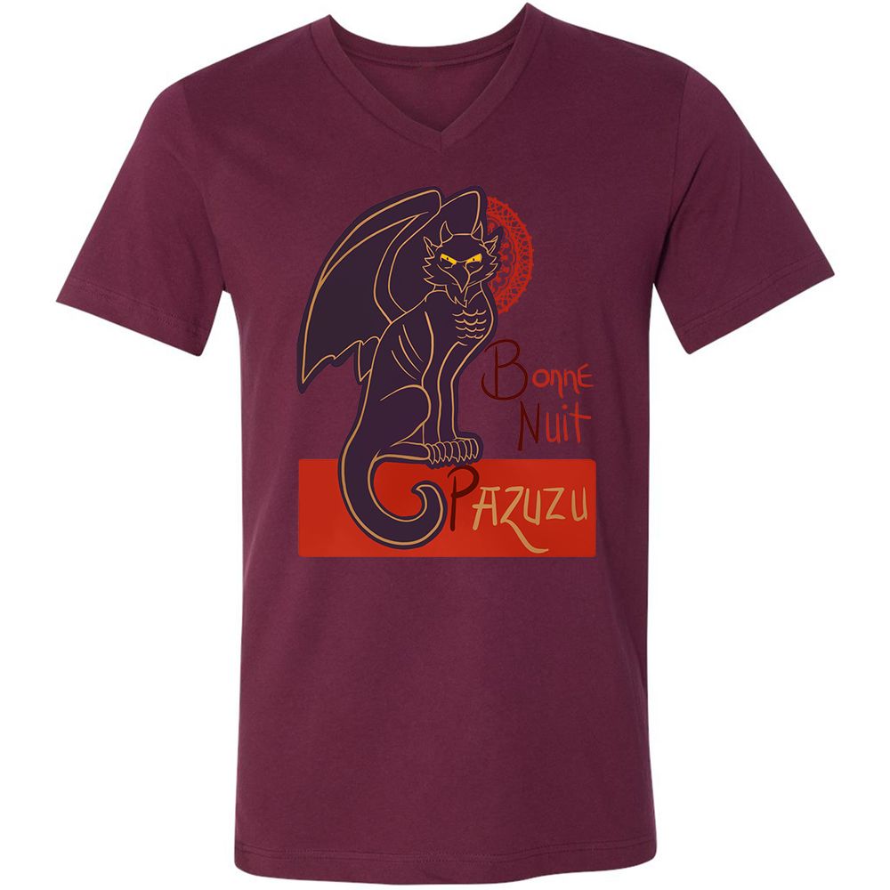 Unisex V-Neck T-Shirt - NJ9ZNWKN - Maroon - 6