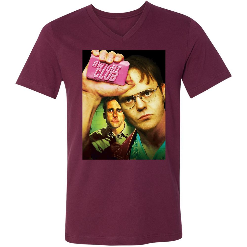 Unisex V-Neck T-Shirt - MZSRSNQJ - Maroon - 6