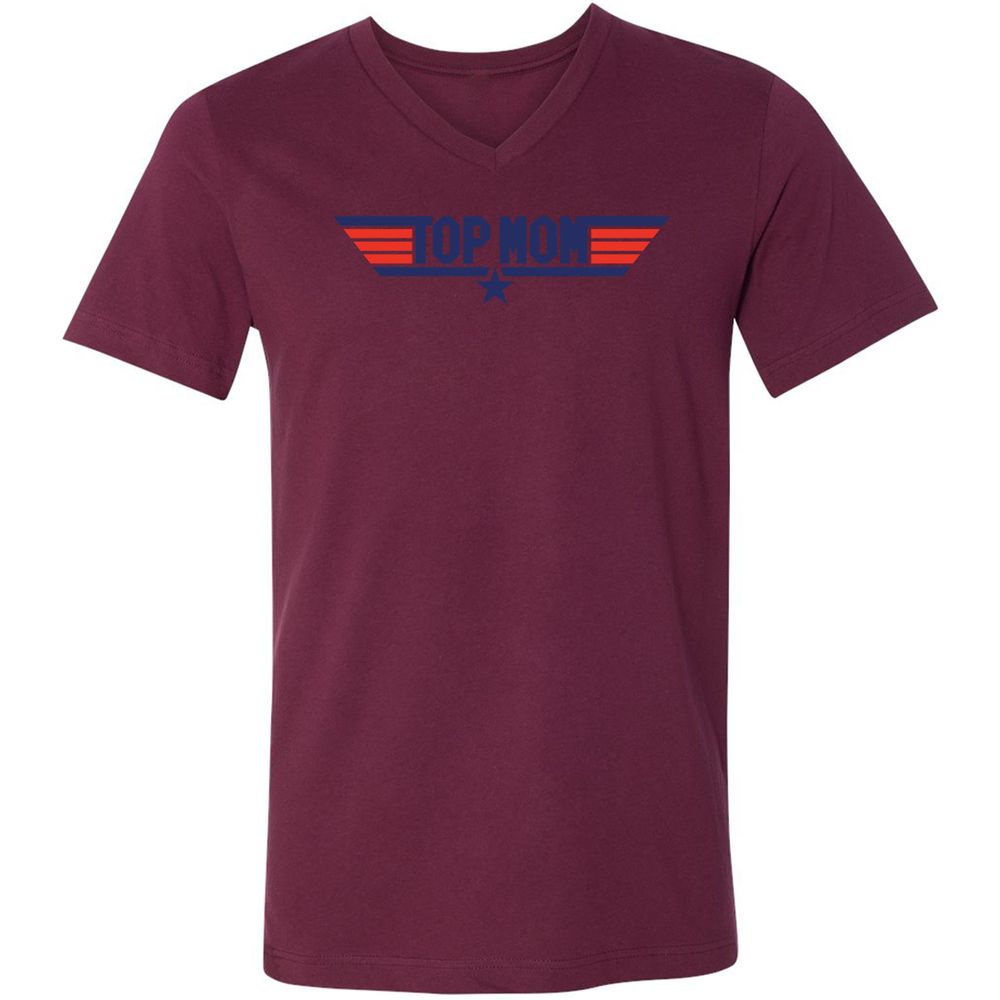 Unisex V-Neck T-Shirt - 3HX2CGGQ - Maroon - 6