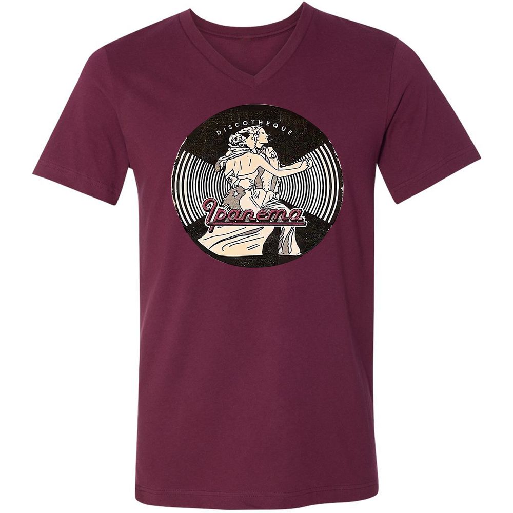Unisex V-Neck T-Shirt - 8JHXYJDR - Maroon - 6