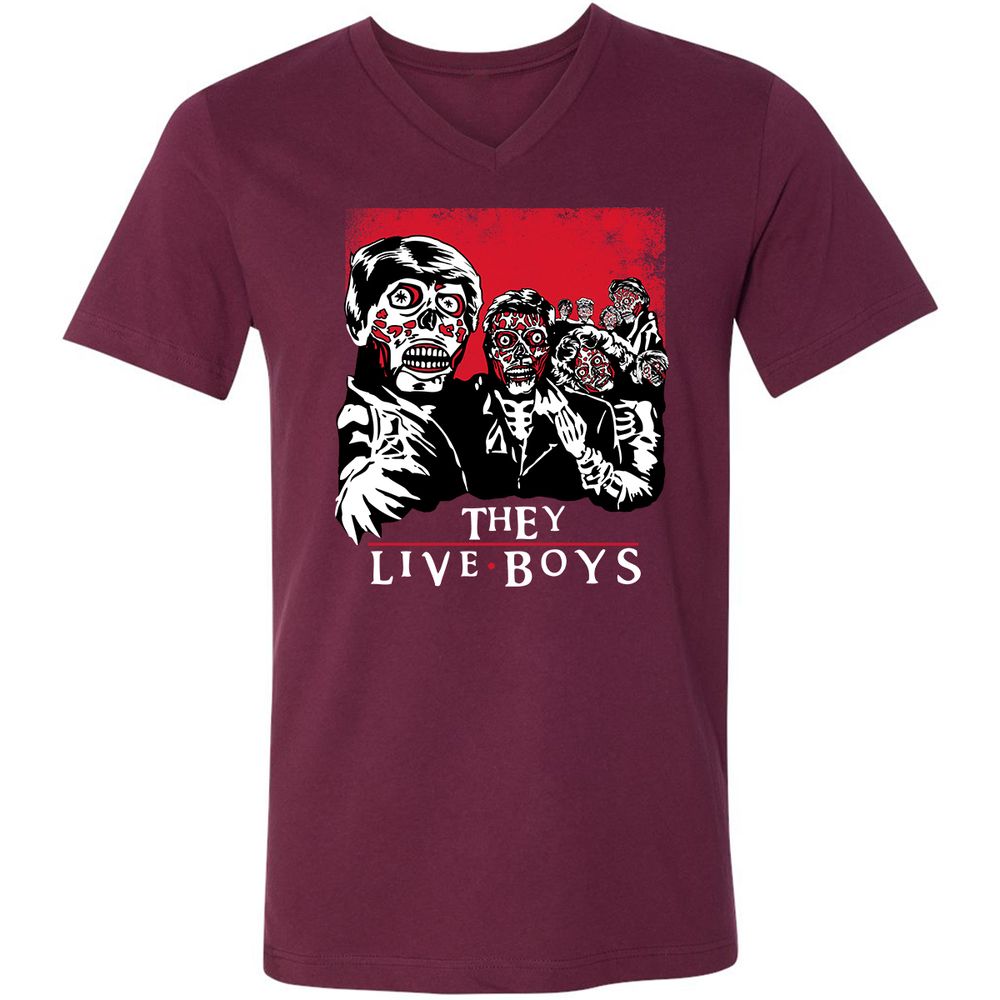 Unisex V-Neck T-Shirt - EJ24ZXPA - Maroon - 6