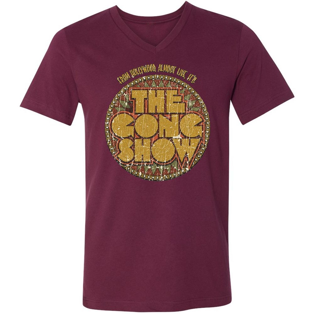 Unisex V-Neck T-Shirt - YTR2B93E - Maroon - 6