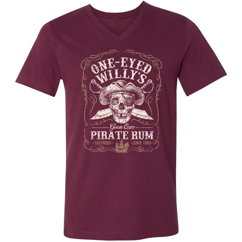 Unisex V-Neck T-Shirt - ZDDBQVYW - Maroon - 6