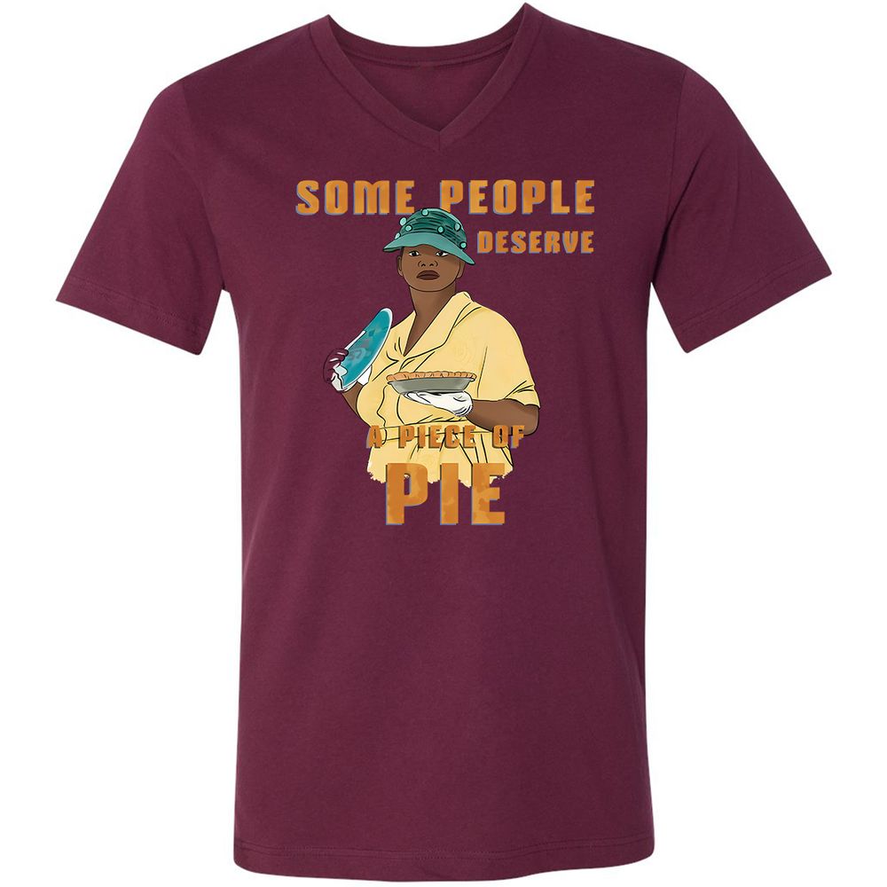 Unisex V-Neck T-Shirt - BX4E7P5U - Maroon - 6