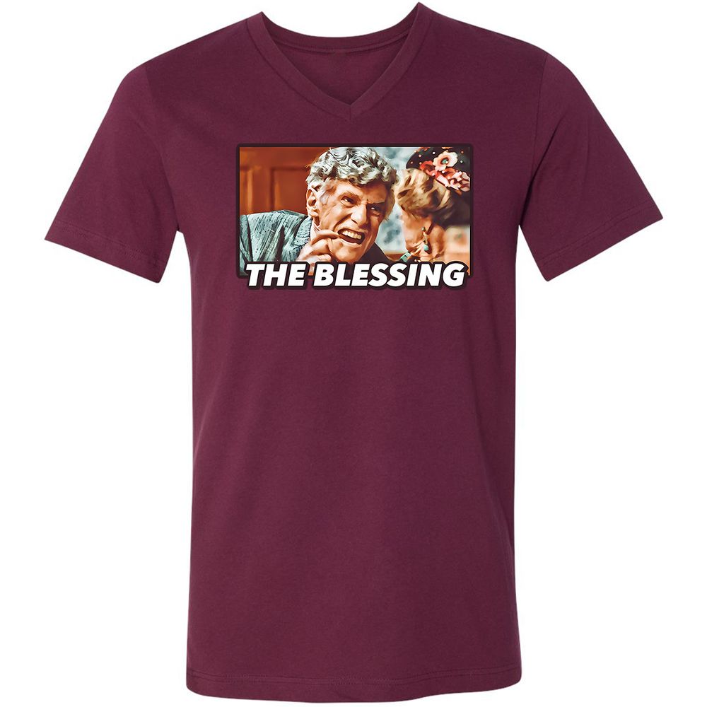 Unisex V-Neck T-Shirt - YUWQZRU8 - Maroon - 6