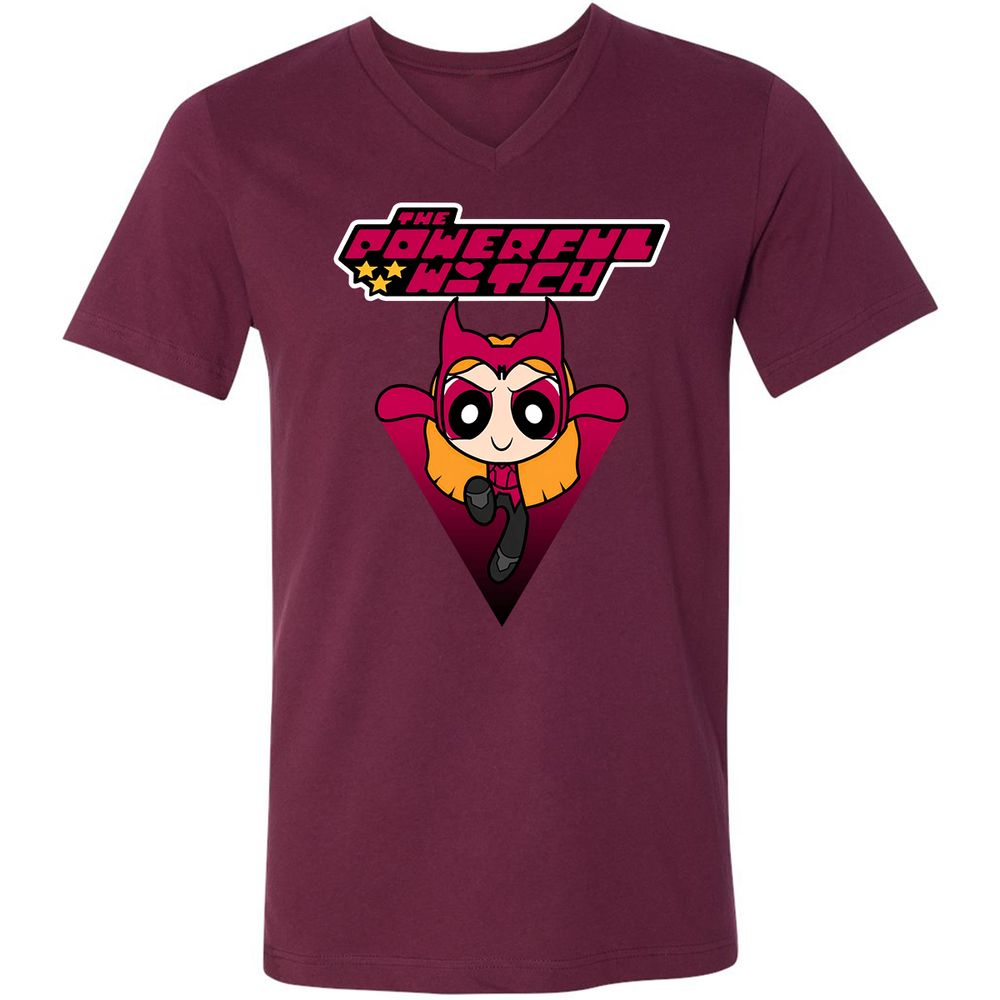 Unisex V-Neck T-Shirt - GK78BMCW - Maroon - 6