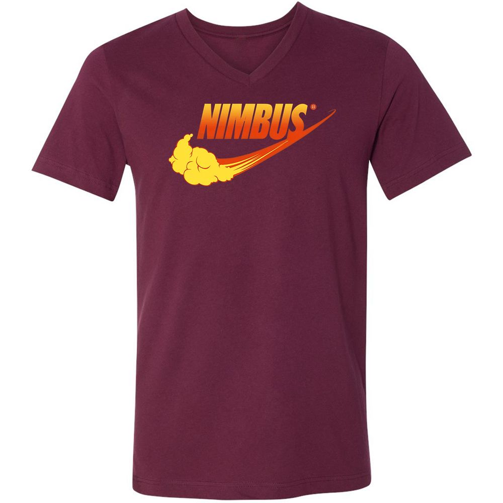 Unisex V-Neck T-Shirt - RR7Q7WHP - Maroon - 6
