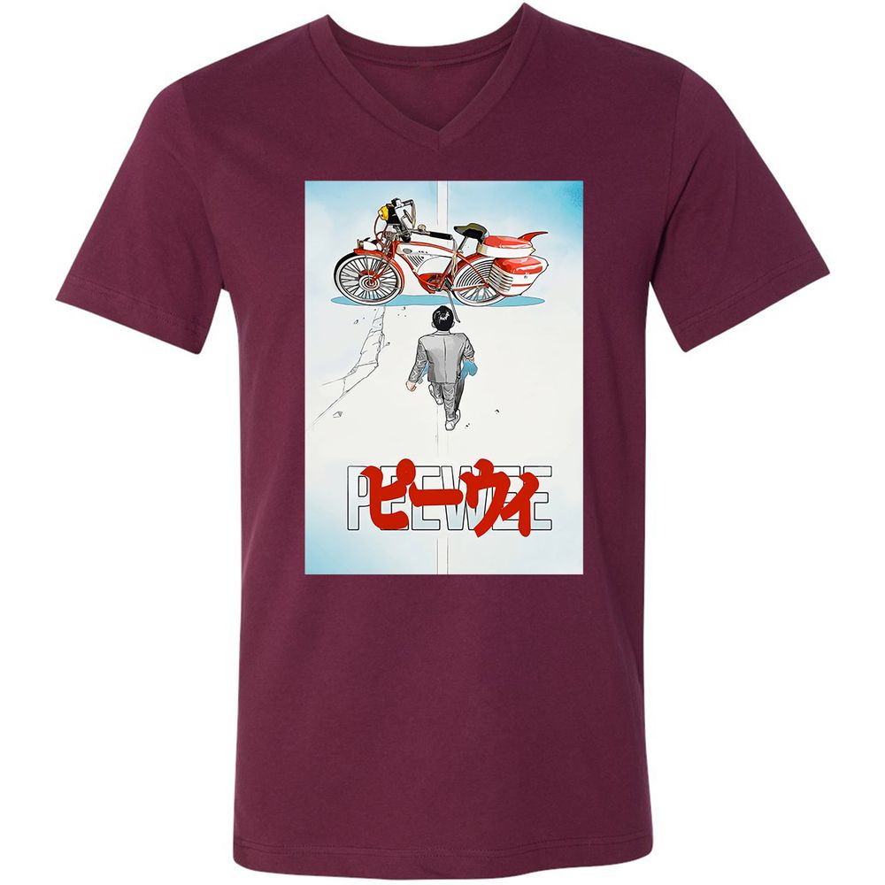 Unisex V-Neck T-Shirt - TMHYBTJ2 - Maroon - 6