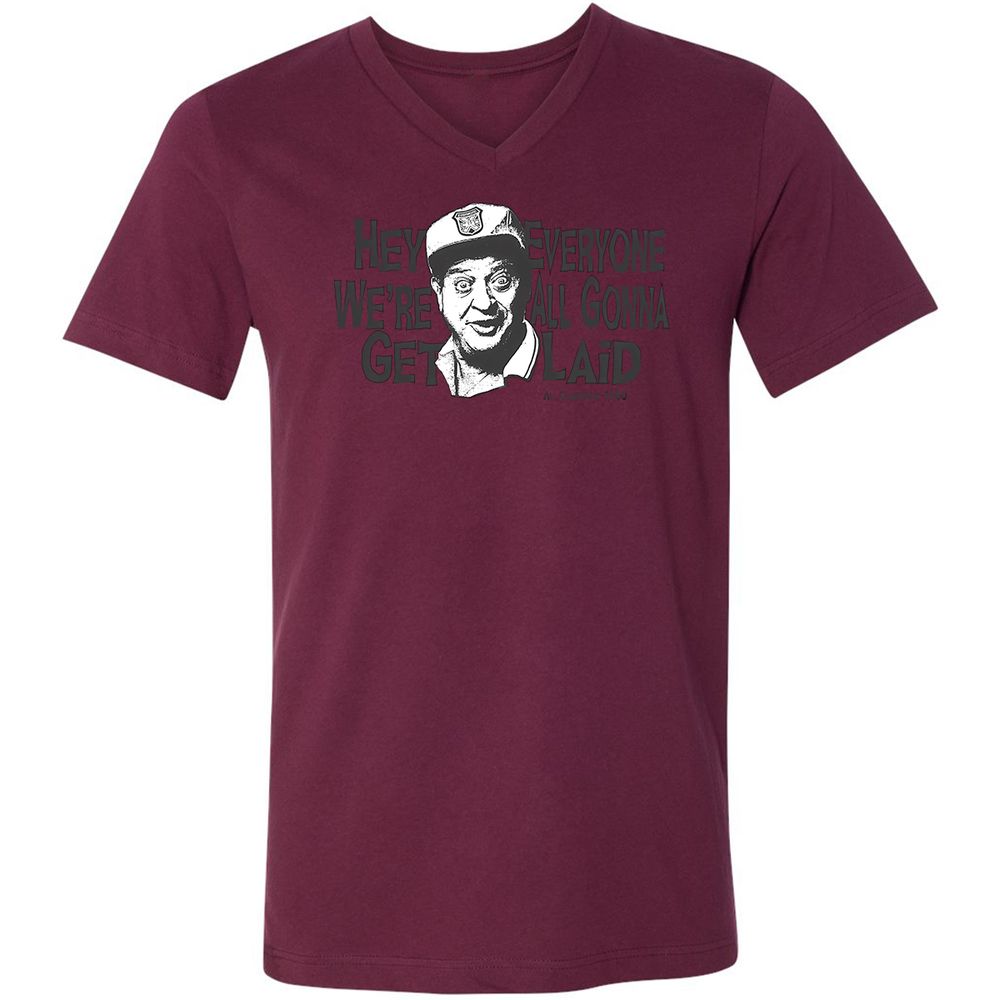 Unisex V-Neck T-Shirt - QH64ZL82 - Maroon - 6