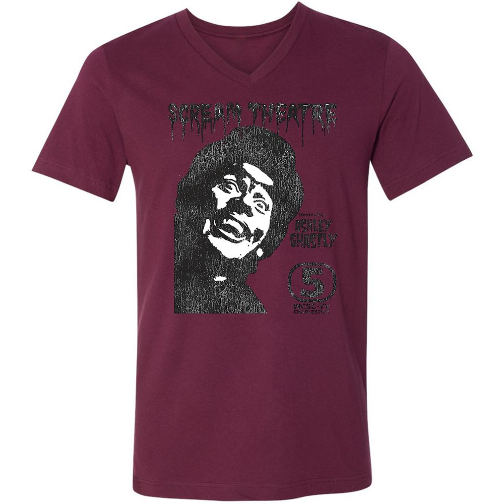 Unisex V-Neck T-Shirt - WMJN9KVP - Maroon - 6