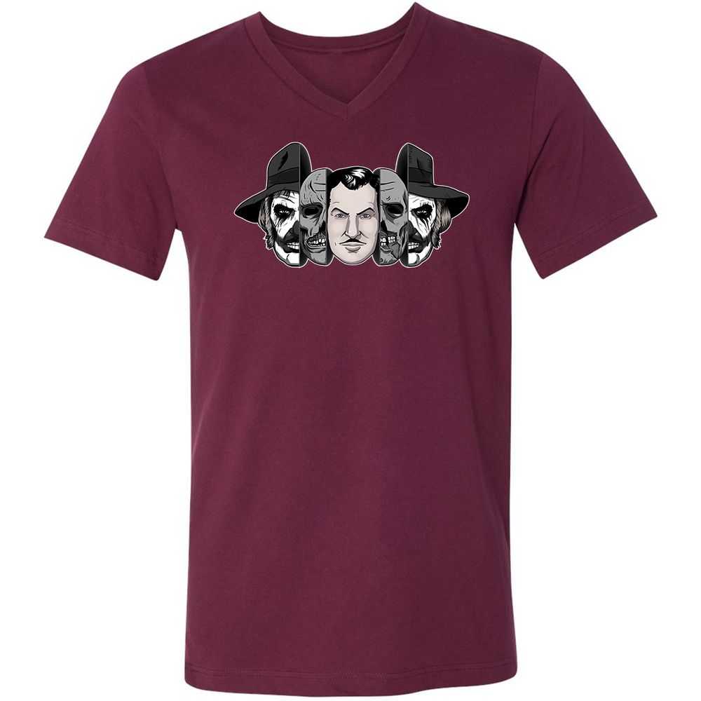 Unisex V-Neck T-Shirt - 6FP1JHYT - Maroon - 6