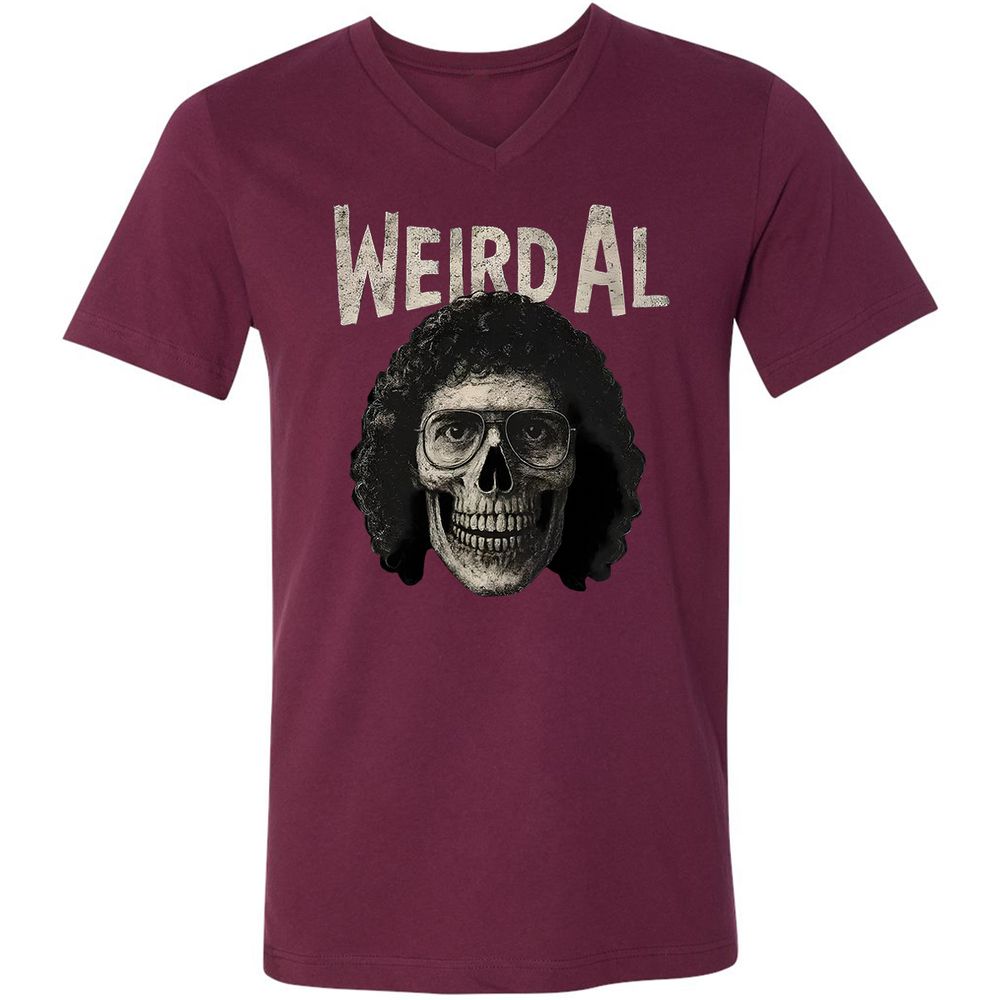 Unisex V-Neck T-Shirt - CL8LVT96 - Maroon - 6