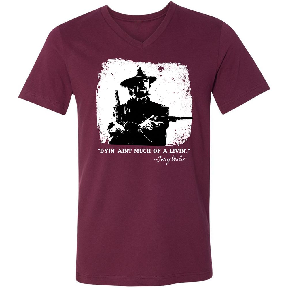 Unisex V-Neck T-Shirt - DACP7D2L - Maroon - 6