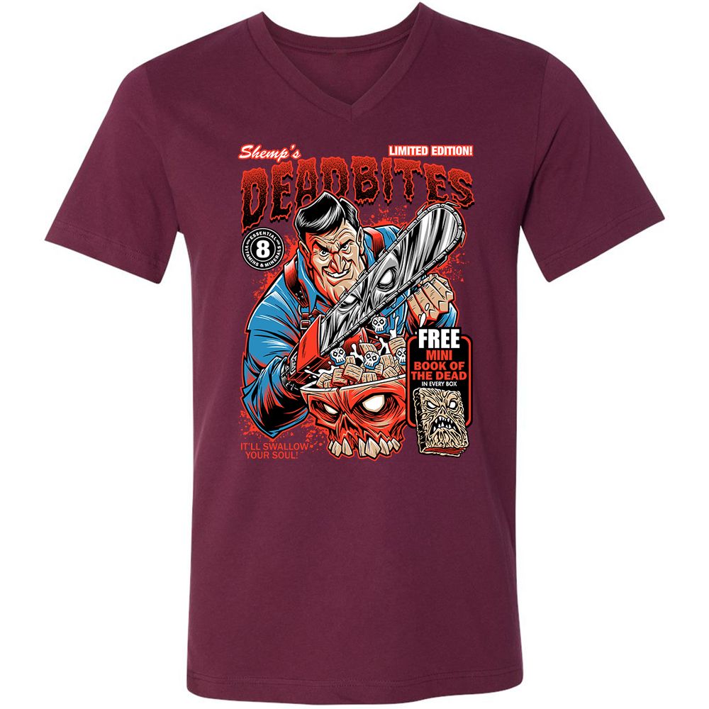 Unisex V-Neck T-Shirt - FWB1YVTZ - Maroon - 6