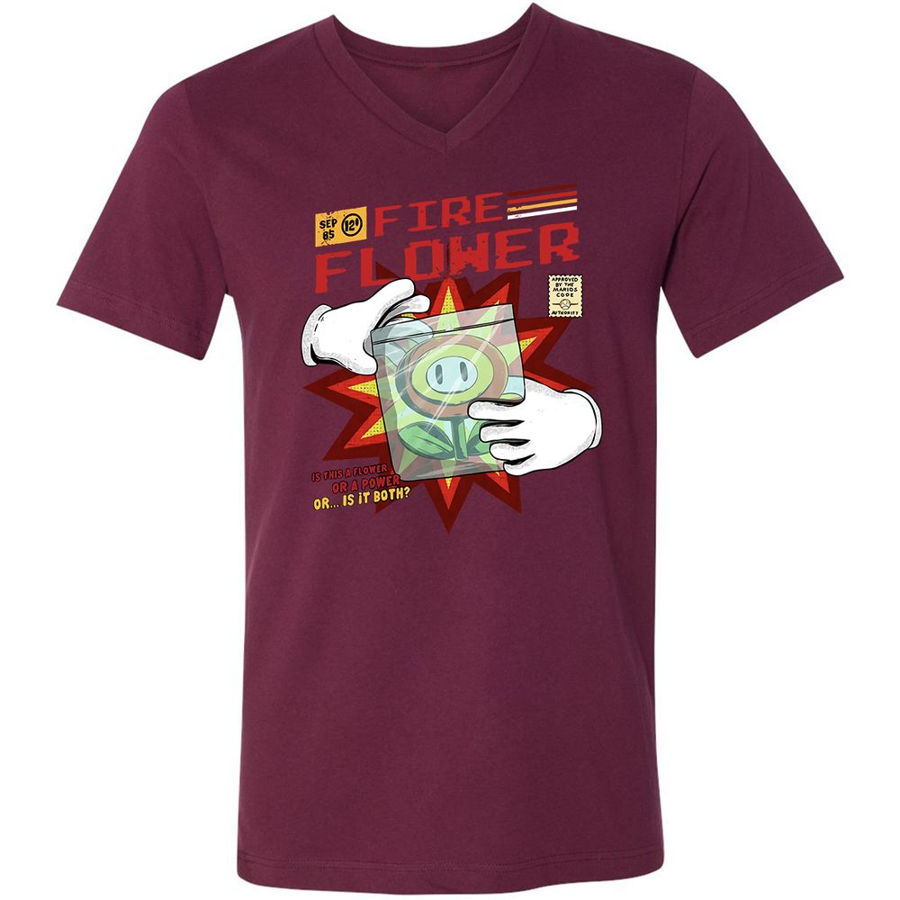 Unisex V-Neck T-Shirt - Y7EM8ZXW - Maroon - 6