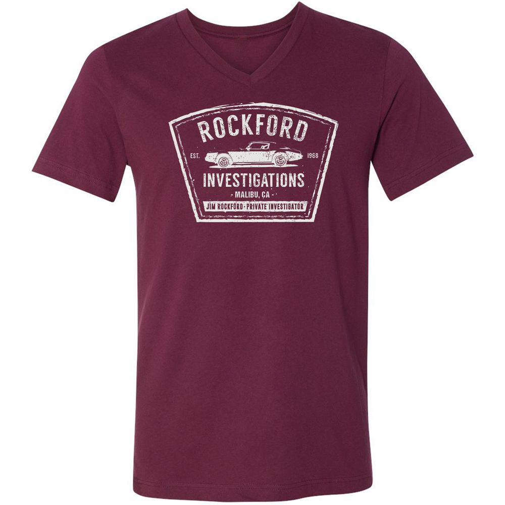 Unisex V-Neck T-Shirt - 7N4H7ENE - Maroon - 6