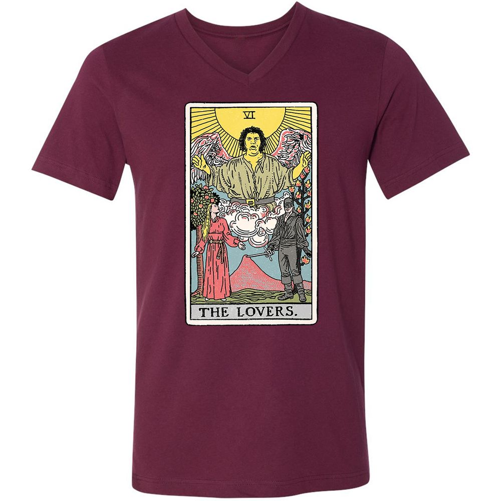 Unisex V-Neck T-Shirt - 1KW5R7DB - Maroon - 6
