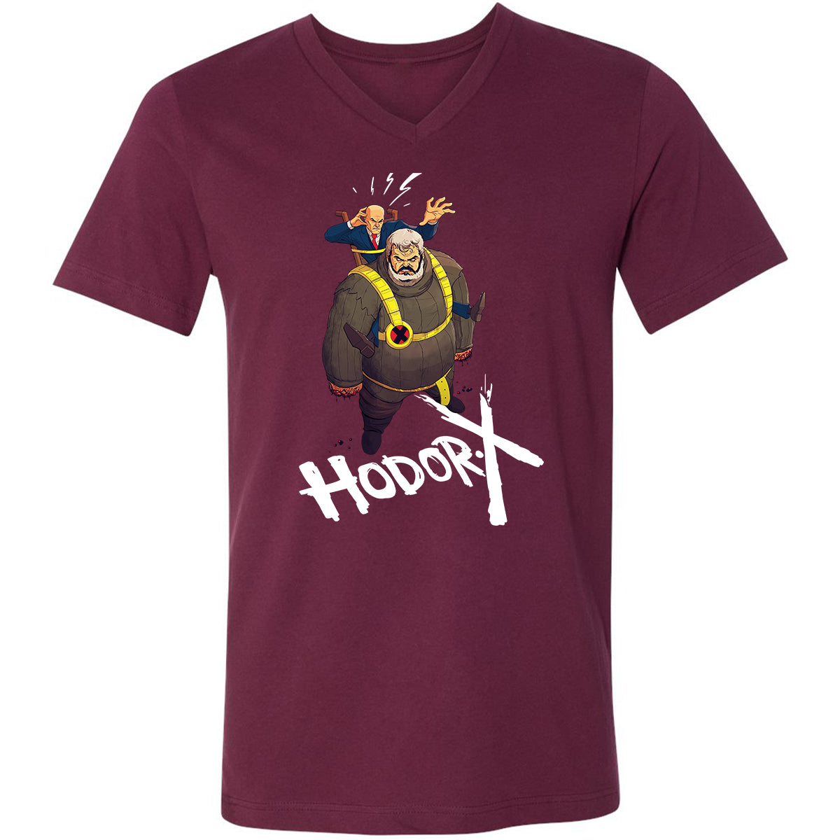 Unisex V-Neck T-Shirt - PQQHWXBV - Maroon - 6