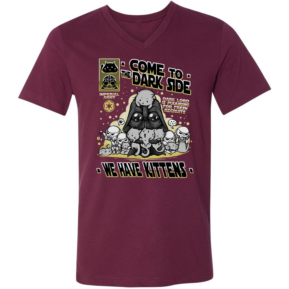 Unisex V-Neck T-Shirt - 8MREJQKL - Maroon - 6