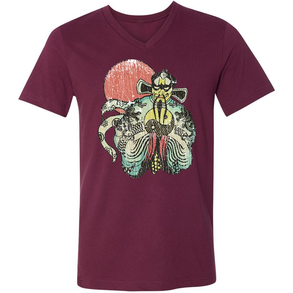 Unisex V-Neck T-Shirt - R569RVSG - Maroon - 6