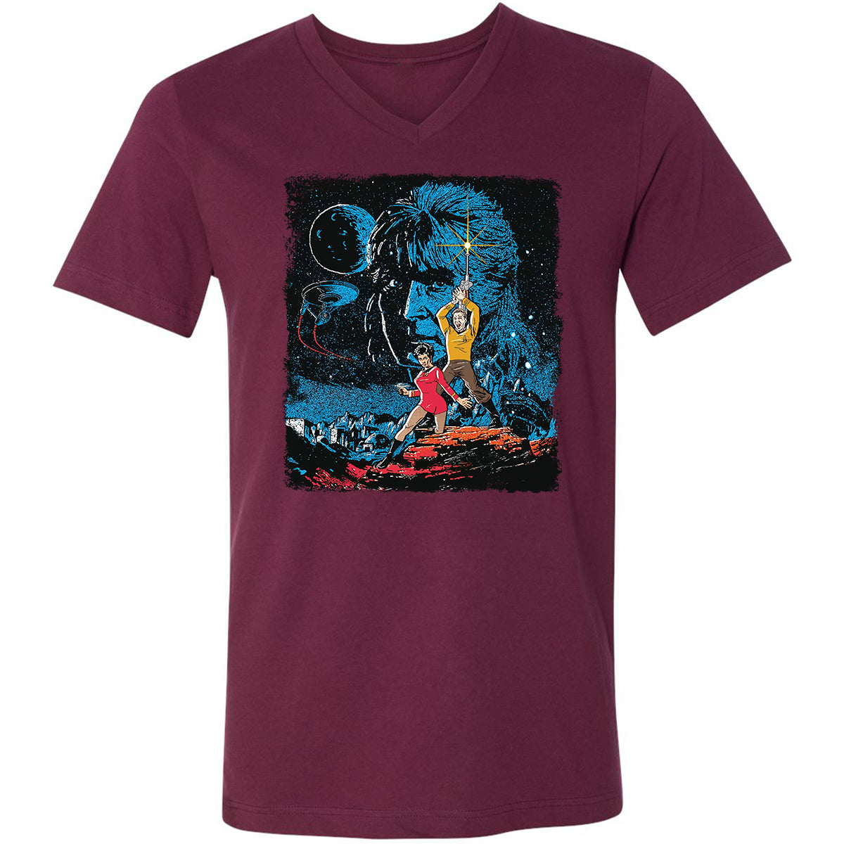 Unisex V-Neck T-Shirt - 95ZURGJC - Maroon - 6