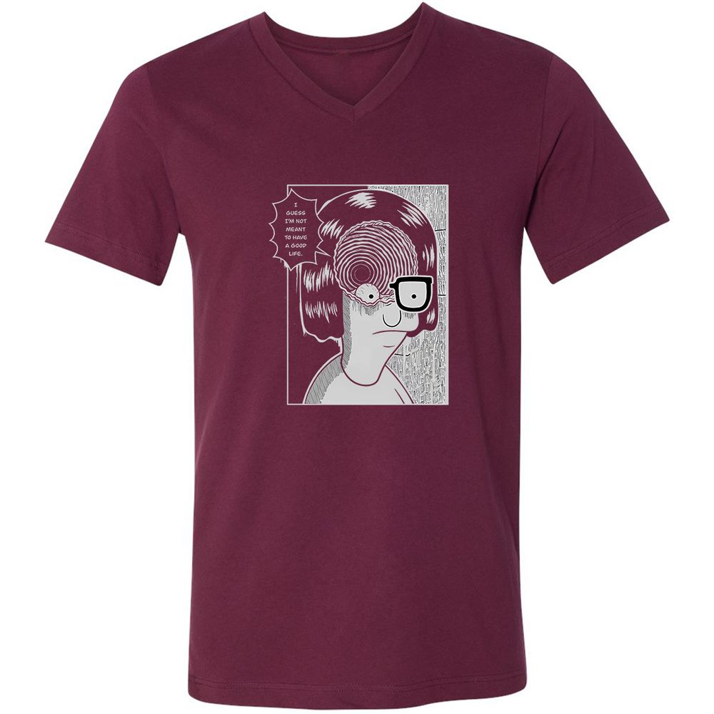 Unisex V-Neck T-Shirt - RB4SACDK - Maroon - 6