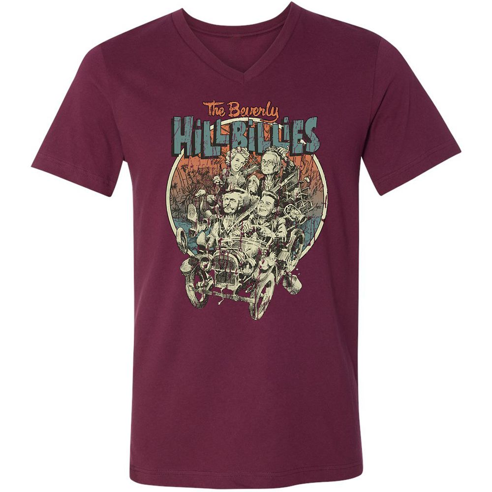 Unisex V-Neck T-Shirt - KXGQ6THJ - Maroon - 6