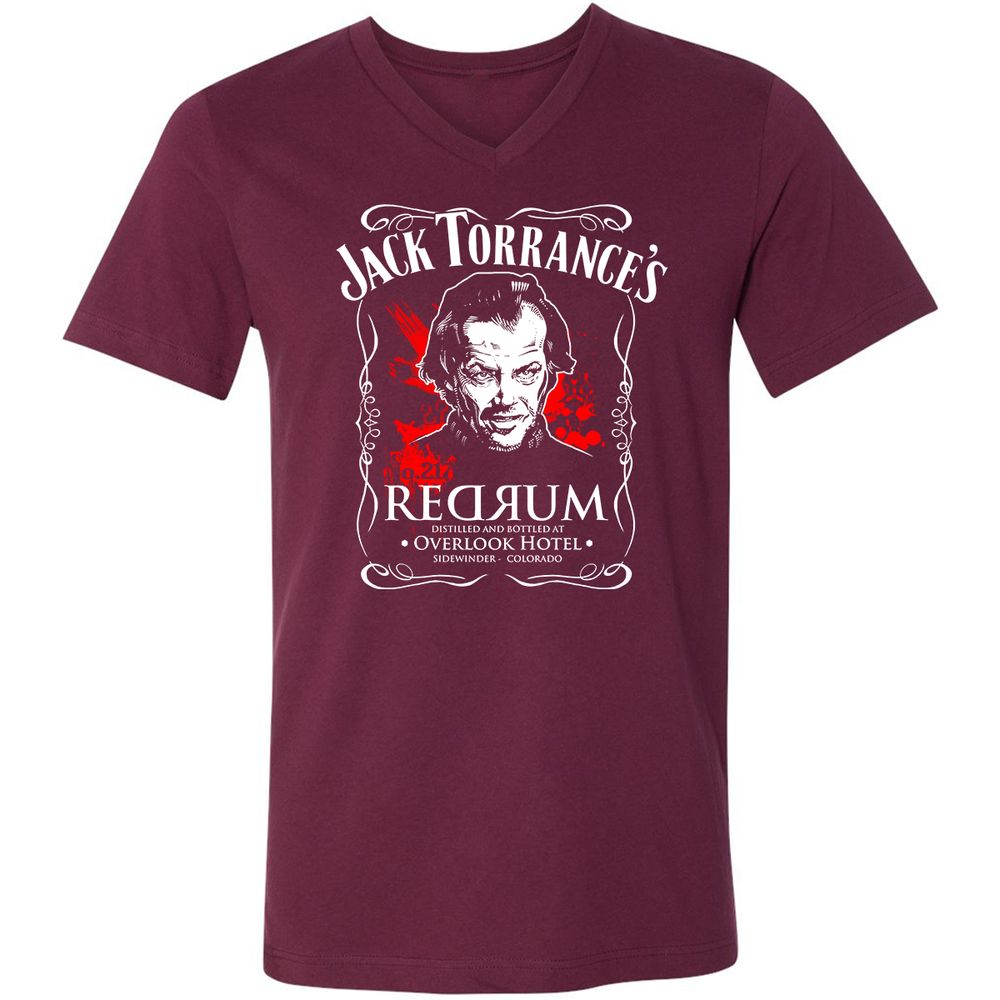 Unisex V-Neck T-Shirt - HHXN4P3M - Maroon - 6