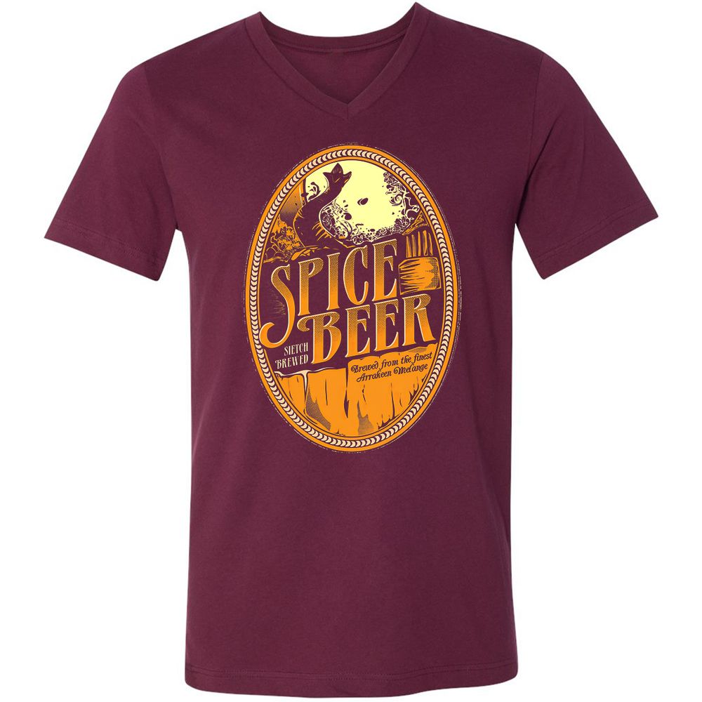 Unisex V-Neck T-Shirt - VQC13G12 - Maroon - 6