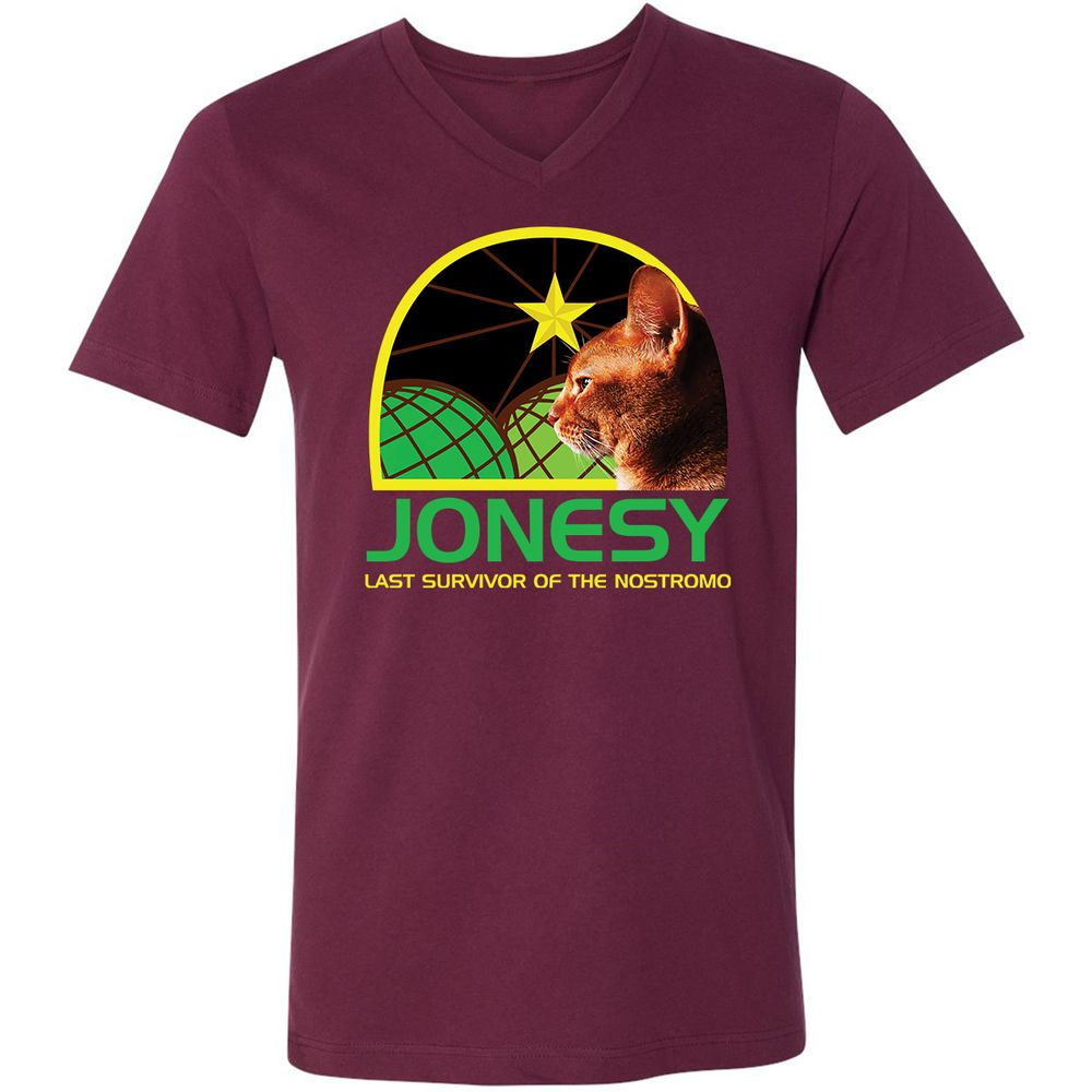 Unisex V-Neck T-Shirt - 5ZG186M4 - Maroon - 6