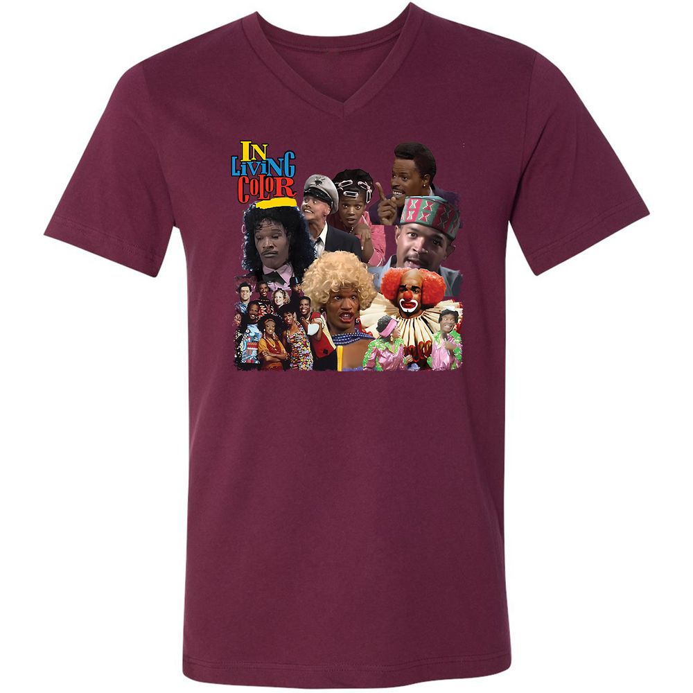 Unisex V-Neck T-Shirt - EUEP11XE - Maroon - 6