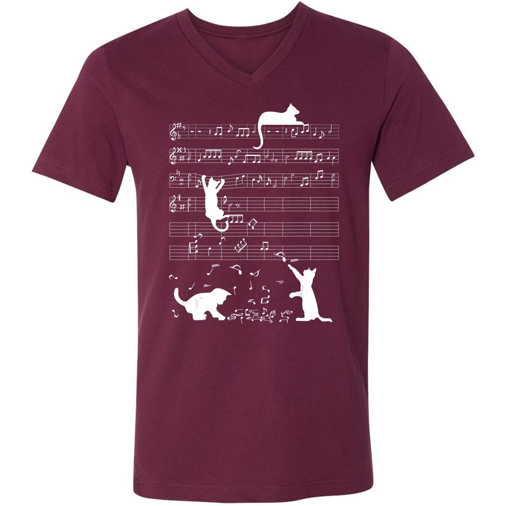 Unisex V-Neck T-Shirt - PDNJ7Z77 - Maroon - 6