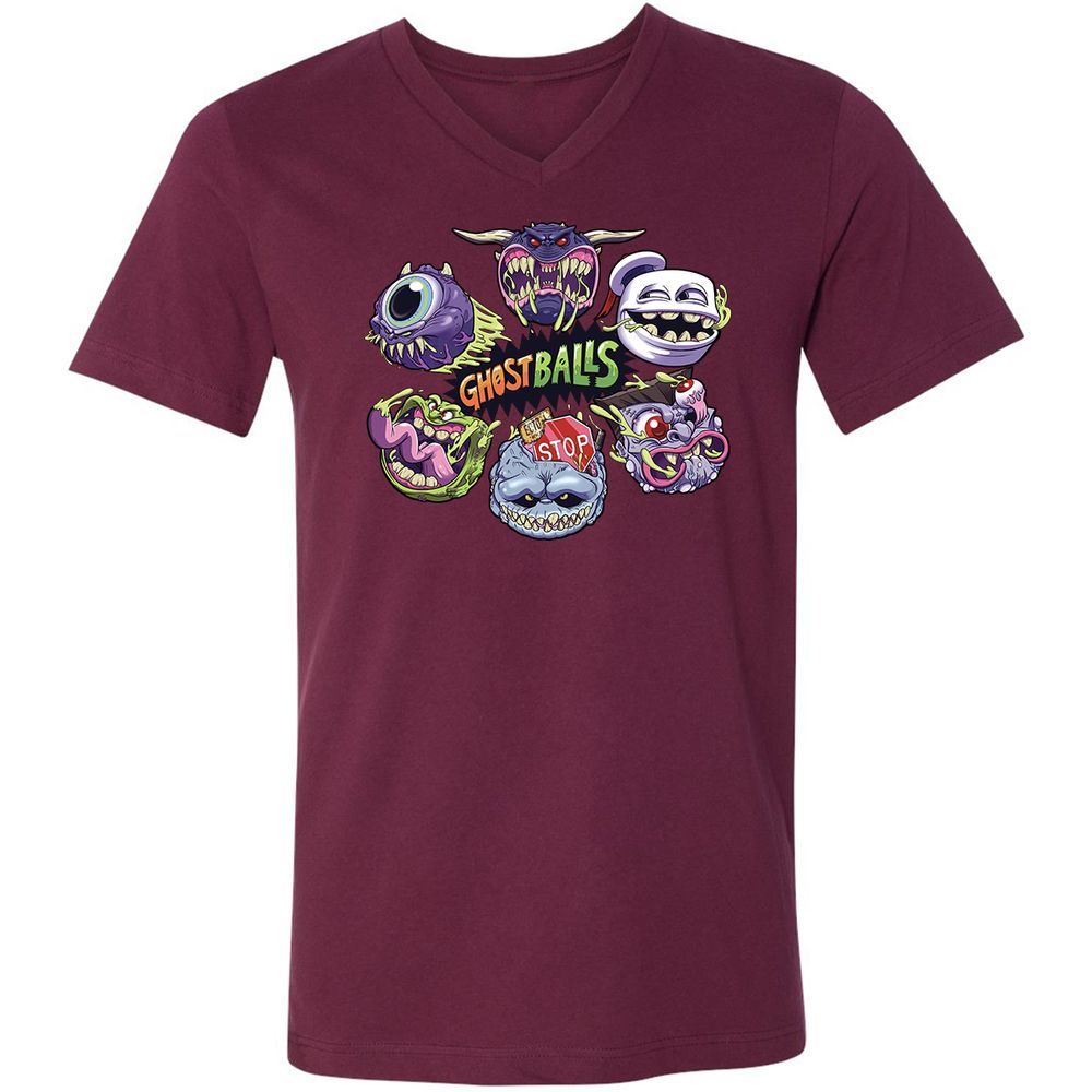 Unisex V-Neck T-Shirt - 6DSZJG81 - Maroon - 6