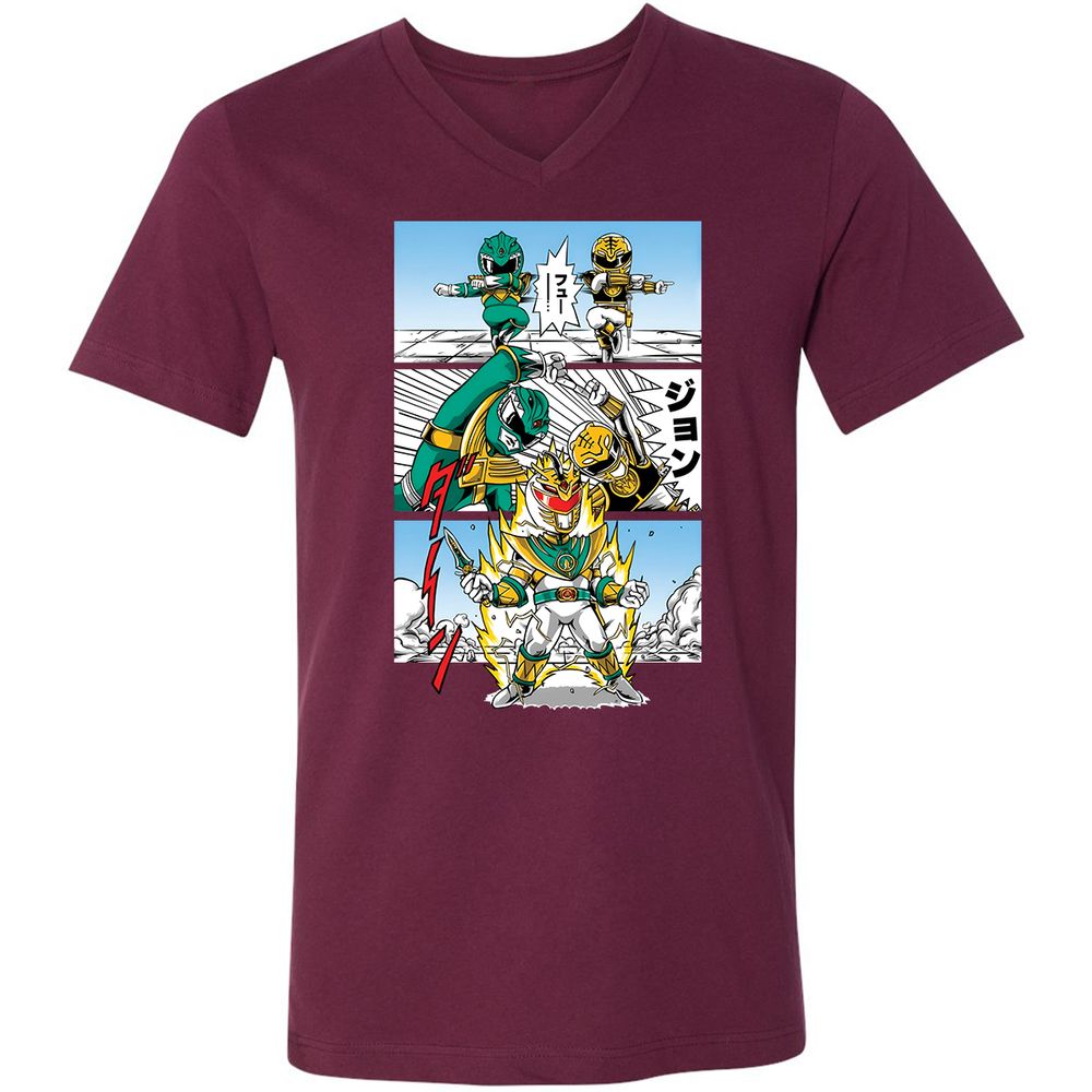Unisex V-Neck T-Shirt - D6NY6WLQ - Maroon - 6