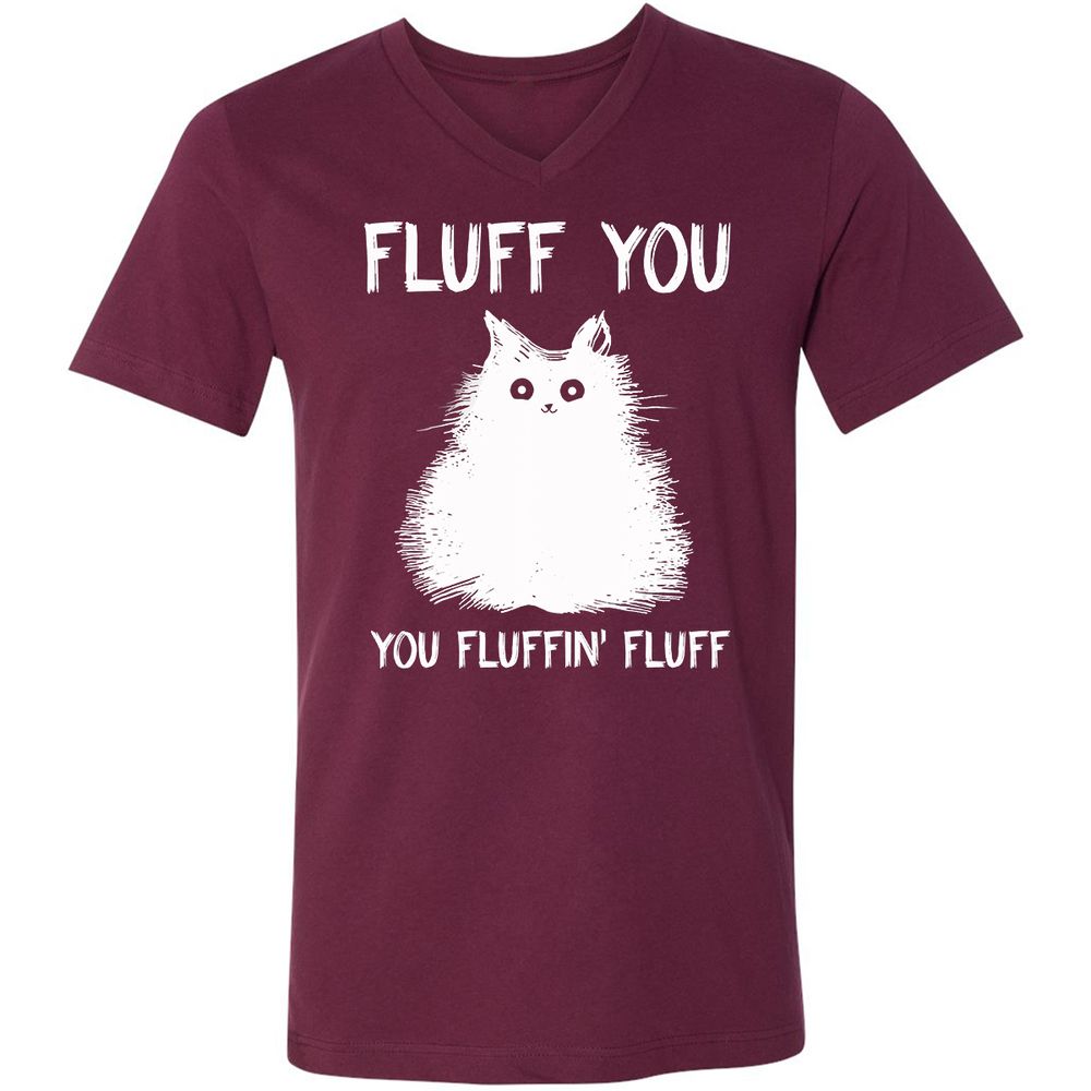 Unisex V-Neck T-Shirt - N3B1SQDU - Maroon - 6