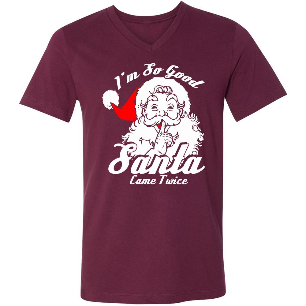 Unisex V-Neck T-Shirt - FV1PBM8E - Maroon - 6