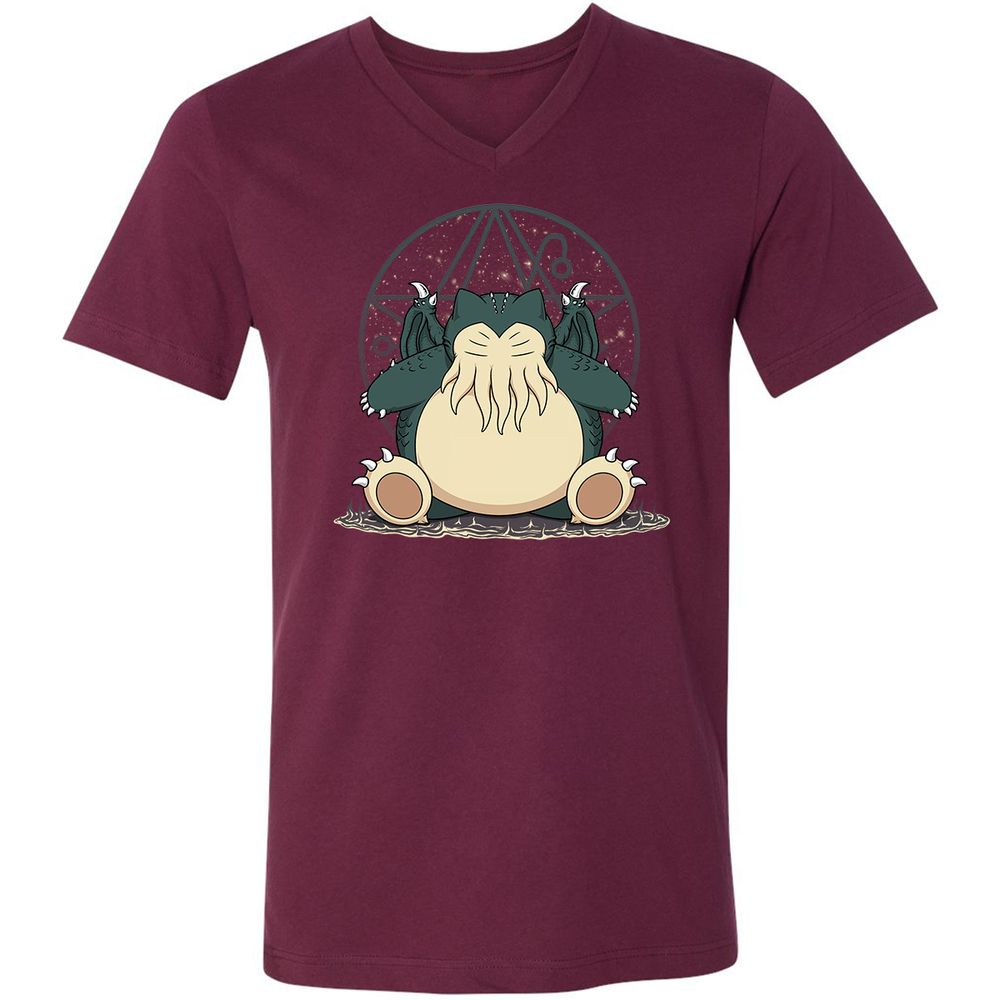 Unisex V-Neck T-Shirt - JVD1WJFV - Maroon - 6