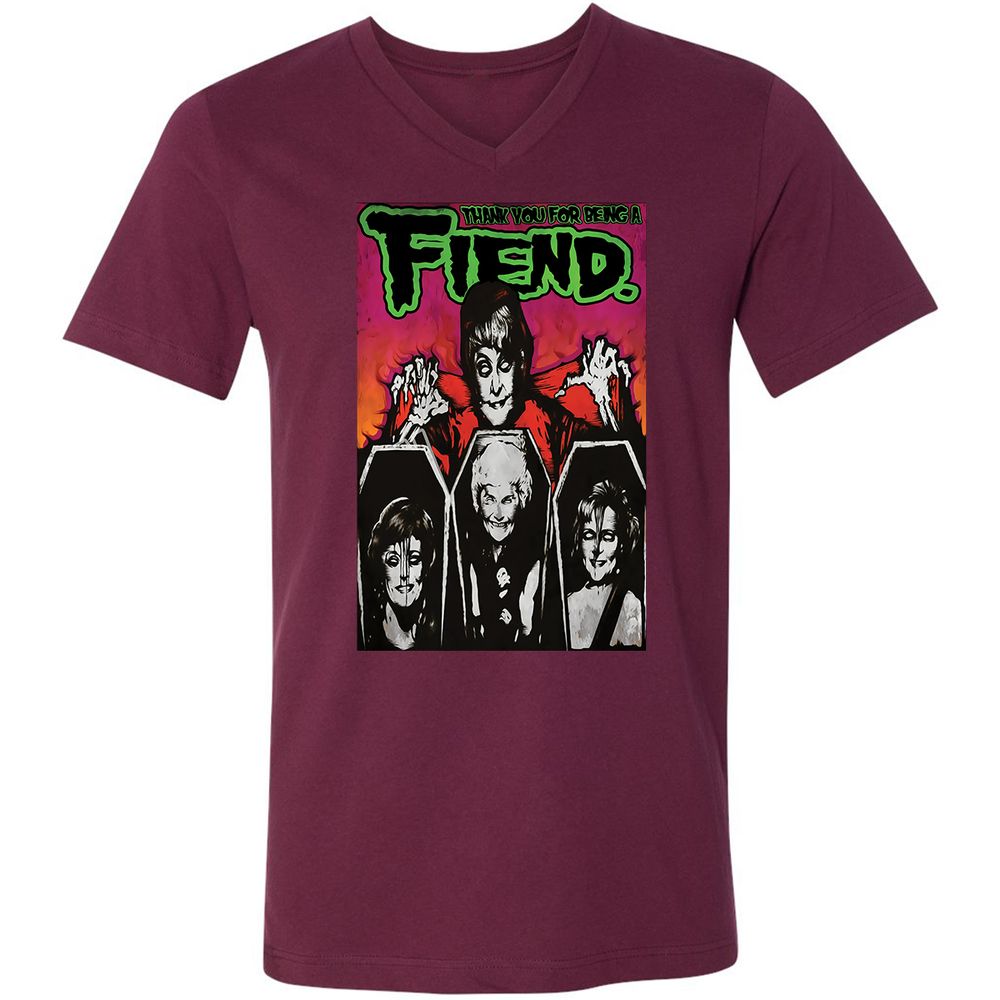 Unisex V-Neck T-Shirt - BTWZMR92 - Maroon - 6