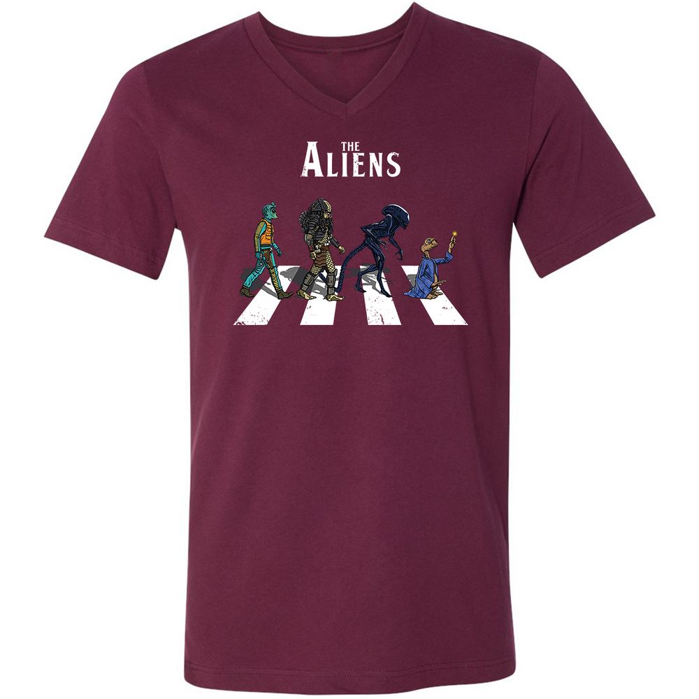 Unisex V-Neck T-Shirt - A22VMUFS - Maroon - 6