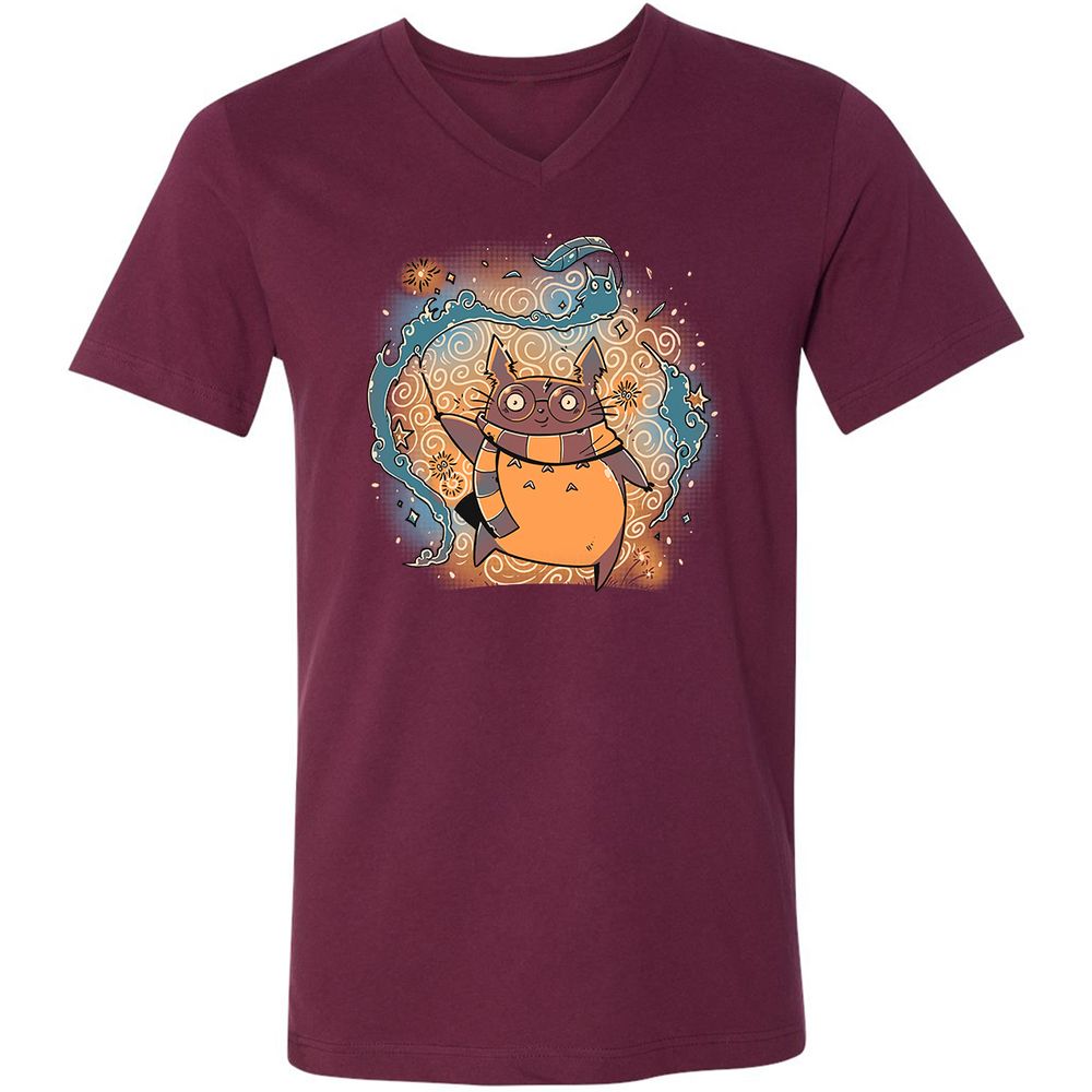 Unisex V-Neck T-Shirt - 5K4QAN57 - Maroon - 6