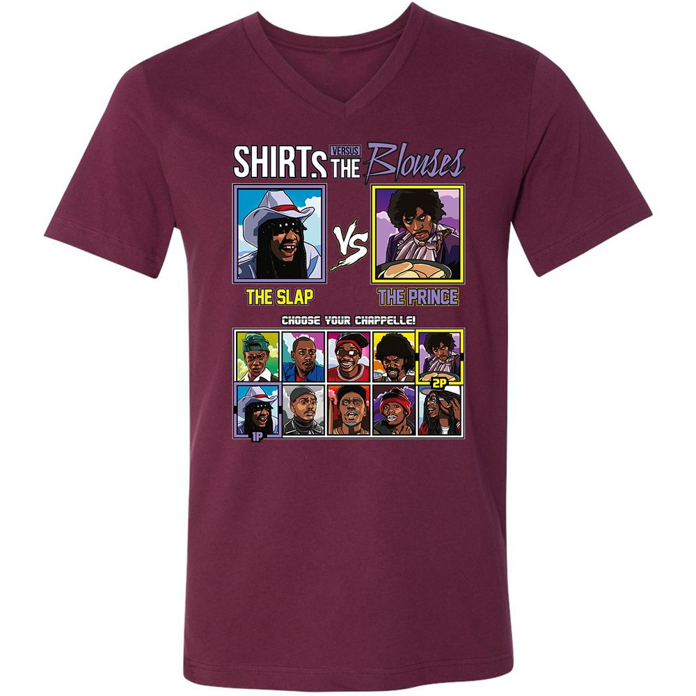 Unisex V-Neck T-Shirt - JFH958CB - Maroon - 6